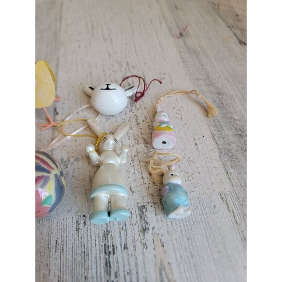rabbit bunny chick fell egg mini ornament variety spring Decor set - Picture 4 of 9